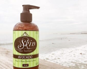 SUMMER LOTION SALE Vegan Body Lotion // Avocado // Thick like body butter // Available in an 8 oz bottle or jar // non-greasy // great gift