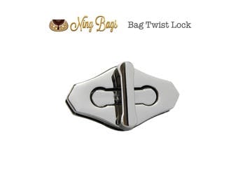 Purse Twist Lock (High Quality), Bag Twist Lock, Bag Turn Lock, Handbag Hardware in Silver Finish (NEW)