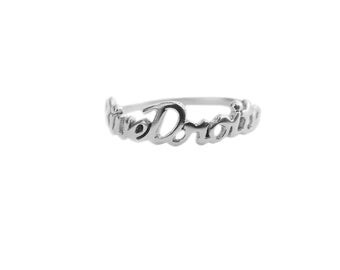 Fine writing right bank of sterling silver ring