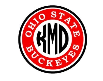 Ohio State Buckeyes Monogram Decal for Yeti, Phone, Laptop, Tumblers, Cars, Rain Boots, Flask - Personalized Gift