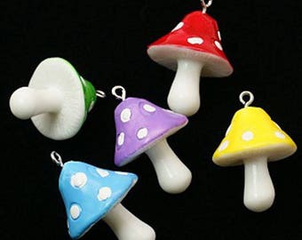 X 1 mushroom orange/white 30mm
