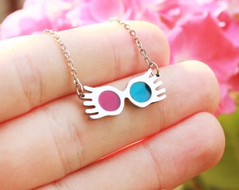 Luna Lovegood Sunglasses Necklace, Wizard Necklace, Radish Earrings, The Quibbler, Spectrespecs, Geekery, Geek Jewelry