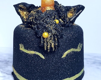 Unicorn Bath Bomb | Black Bath Bomb | Magical unicorn | Gothicon | Unicorn Cake shaped | pastel goth | Halloween bath bomb | bubble bar fros