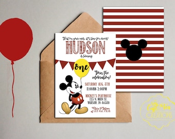 Mickey Mouse Invitation, Mickey Mouse Birthday Invitation, Mickey Invitation, Mickey Birthday Party