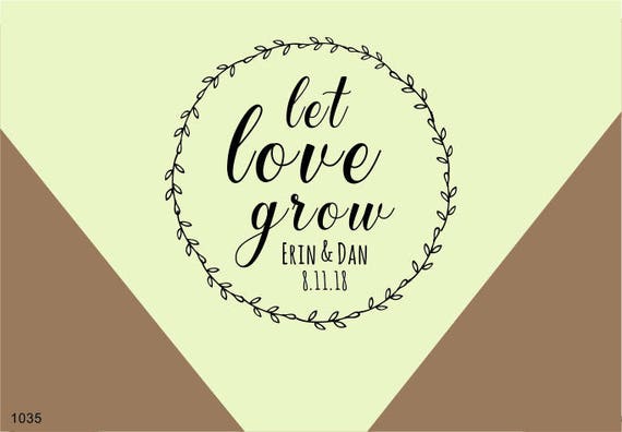Let Love Grow Stamp Customized WEDDING Favor Let Love Grow Stamp Customized WEDDING Favor