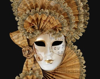 Female classy artistic nude Venetian Mask black and white