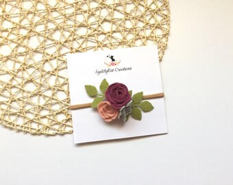 Flower Crown, Felt Flowers, Flower Headband, Baby Headband, Girls Headband