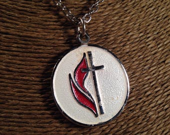 Christian Necklace Pendant Vintage Religious gift for Dad gift for him