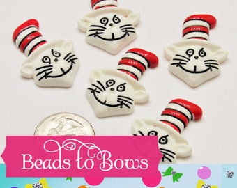 Cat In A Hat Cabochons, Scrapbooks, Phone Cases, Hairbow Centers, Zipper Pull, Card Making Craft Supply,
