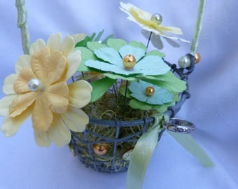 wedding ring pillow Basket of Flowers