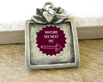 Fuck Me Collar Tag, Fuck Me Tag, Fuck Me Charm, 1" pewter square, BDSM collar charm, DDLG collar tag, Slave collar tag, plz read listing,