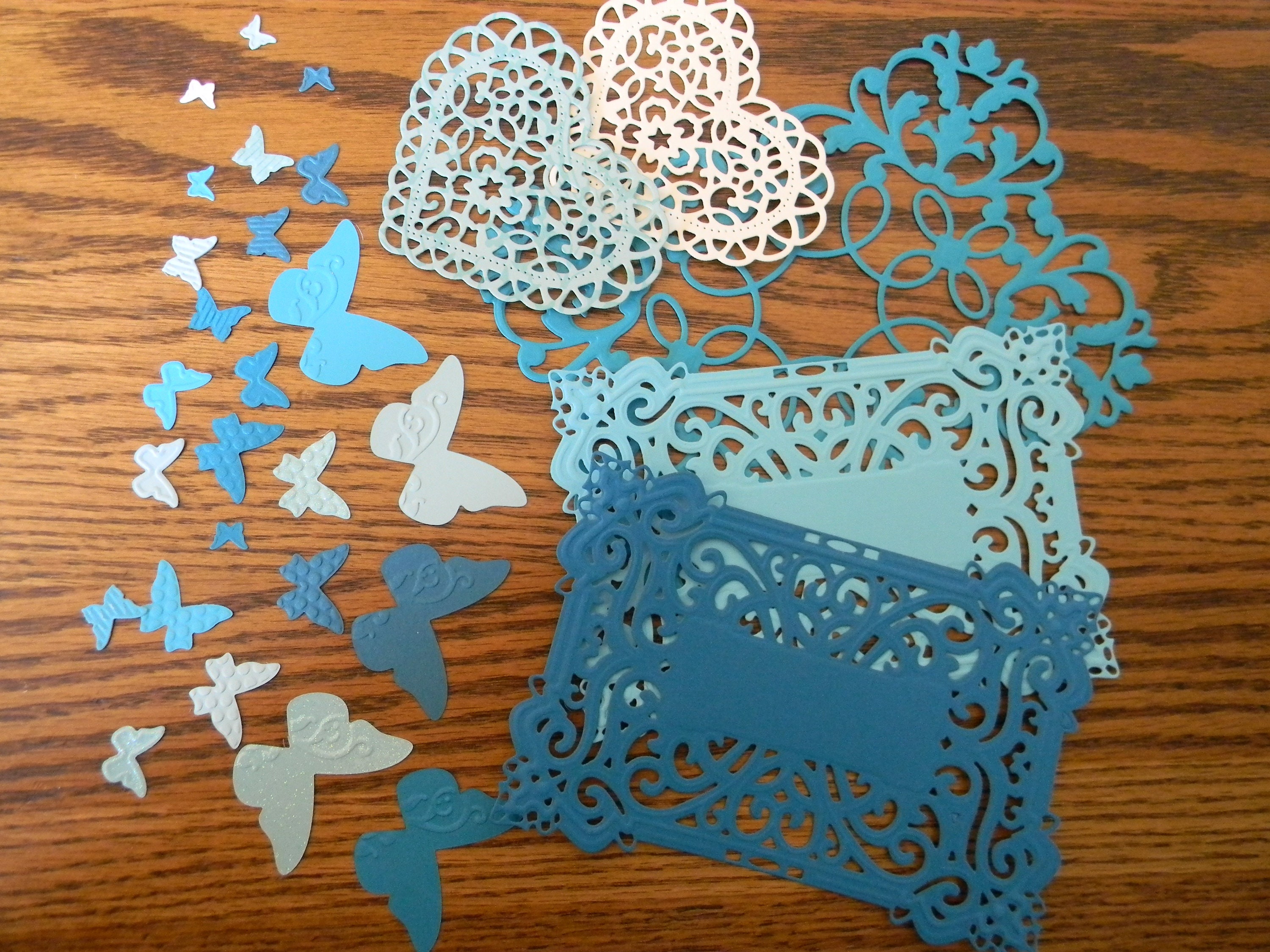 Die Cut Layers Background Embellishments and Butterflies