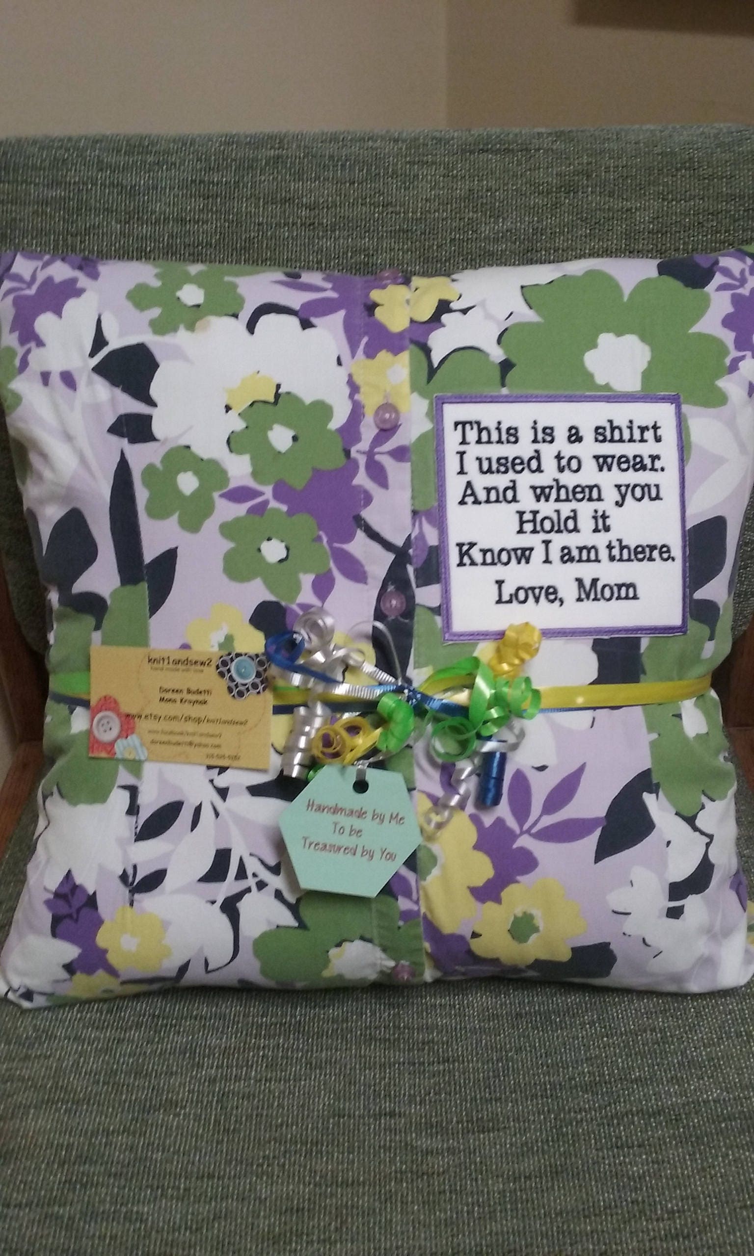 Memory Shirt Pillow PATCH Embroidery Memory shirt pillow