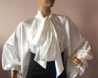 Silk satin blouse | Etsy