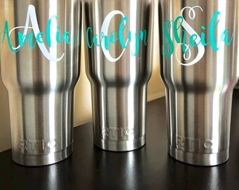 30 oz Monogram Tumbler, RTIC Tumbler, Monogram Cup, Beach Tumbler, Monogram Tumbler, Tumbler, Vacuum Insulated Stainless Steel