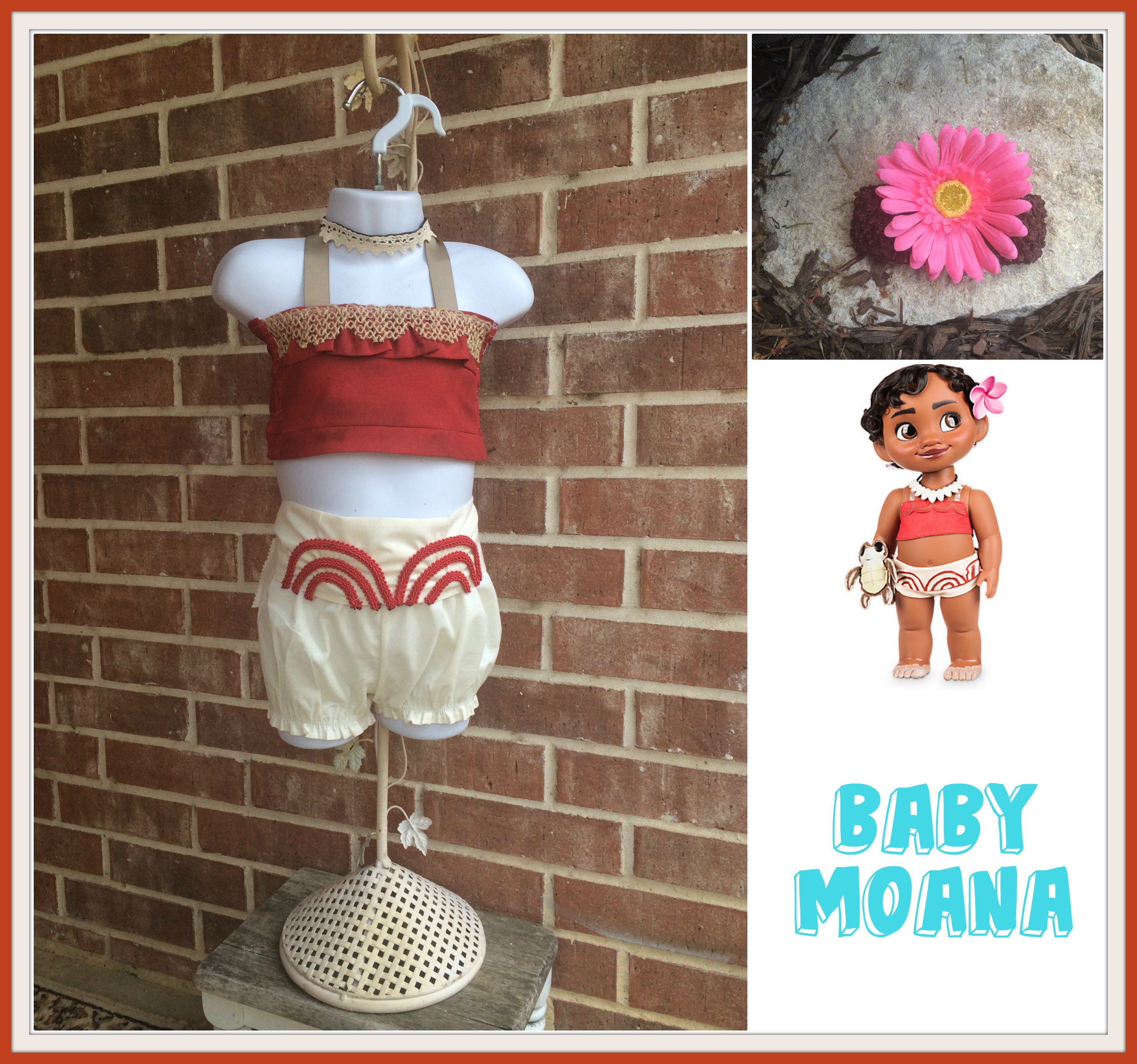 Baby Moana Costume Baby Moana Bloomer And Top Baby Moana