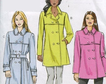Eclipse SALE Vogue V8884 Misses Double Breasted Trench Coat and Belt Sewing Pattern Size 6 to 14 UNCUT
