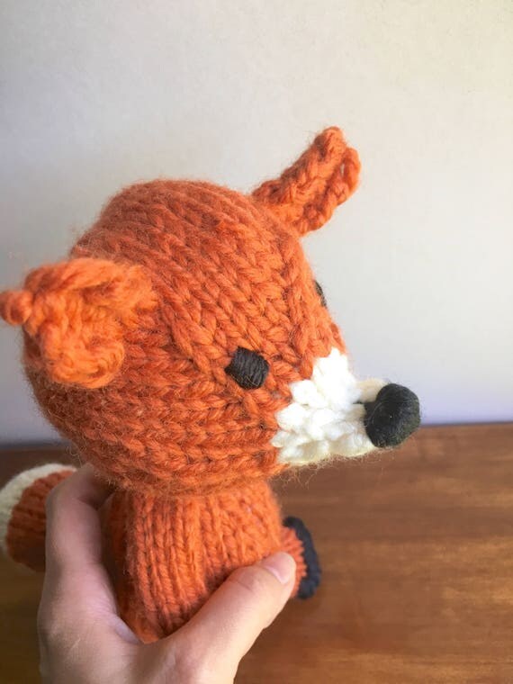 knit fox toy