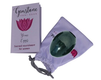 GIA Certified Jade Eggs | Canadian Nephrite Jade Yoni Egg | User Guide | Vaginal Toning | Sexual Energy | Women's Wellness | Kegels
