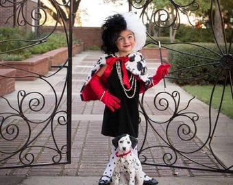 Cruella deville costume bolero shawl scarf cape adult and children's sizes