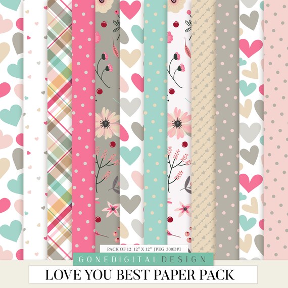 Love Digital Paper Patterns Valentine Art Scrapbook Love Digital Paper Patterns Valentine Art Scrapbook