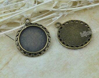 Set of 5pendentifs cabochon 15mm (DT060) ANTIQUE BRONZE metal