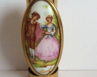 Vintage Limoges Lipstick Holder with Mirror