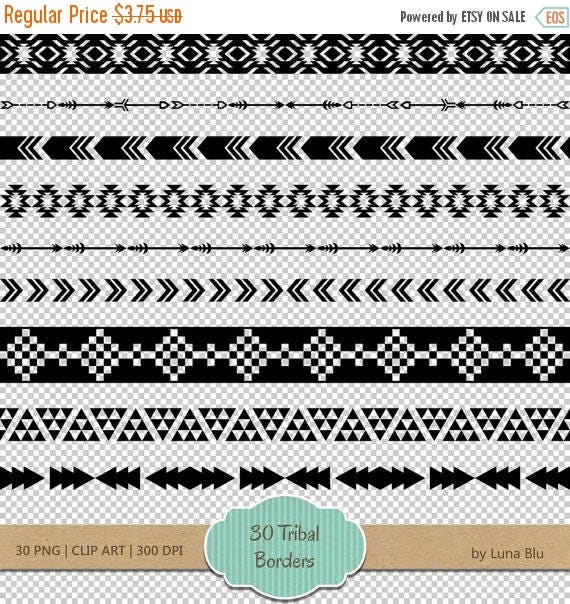 SALE 50%OFF Tribal clipart: Tribal Borders 30