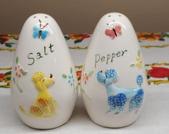 Vintage Poodle Salt and Pepper Shakers by Enesco