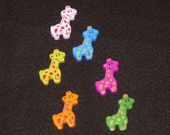 Different color giraffe wooden beads.
