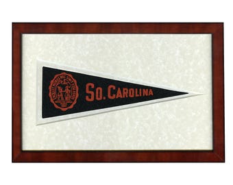 South Carolina 1953 pennant (Original framed Hormel) Custom Framed U/V Glass