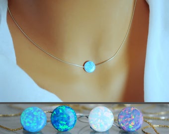 Opal necklace silver. choker Opal necklace. Fire opal. Opal Jewelry. Blue Opal. White Opal pendant. Delicate Opal Necklace Opal ring.
