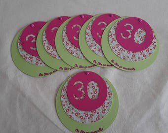 Set of 6 birthday invitations 30 liberty theme