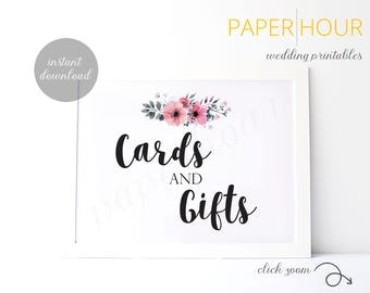 Printable Wedding Reception Sign | Cards and Gifts | Instant Download | 5x7 & 8x10 | DIY Printable/Digital File | z007