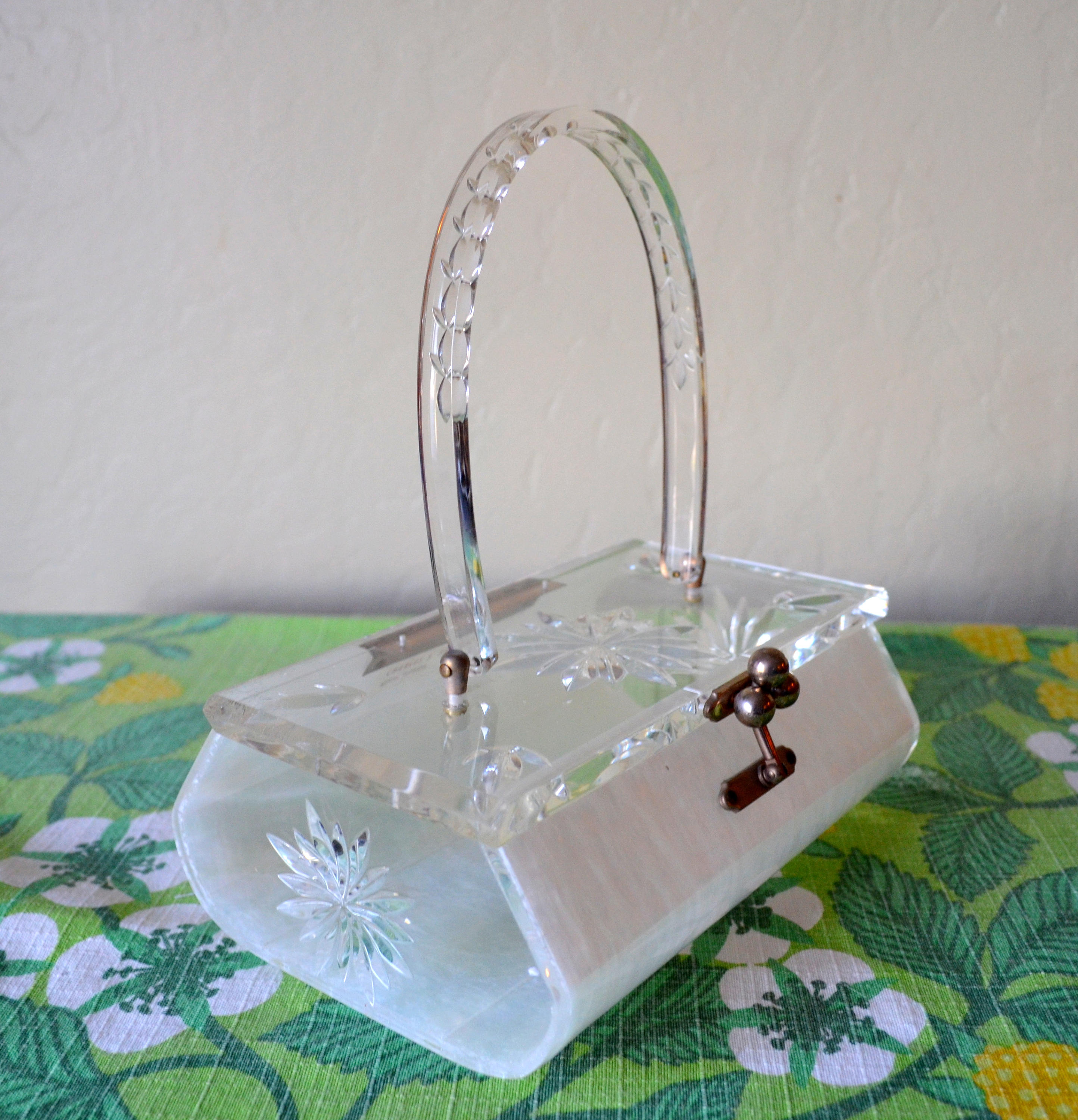 Vintage Charles S. Kahn Lucite Purse Exquisite Pearlized