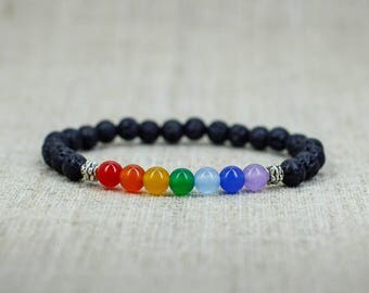 7 Chakra bracelet Yoga bracelet Balance bracelet Essential oil Diffuser bracelet Kid bracelet Aromatherapy bracelet lgbt pride lgbt bracelet