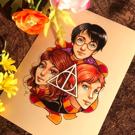 7 x 5 Art Print Golden Trio