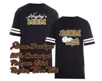 Cheer Shirt, Cheer Mom Shirt, Cheer Football Jersey, Bling Cheer Mom Shirt, Custom Cheer Mom Shirt, Personalized Cheer Mom Shirt