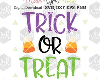 Trick or Treat svg, Halloween Svg, Candy bag svg, Halloween Candy svg, Fall svg, INSTANT DOWNLOAD for cutting machines - svg, png, dxf, eps