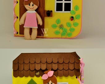 Dollhouse Quiet Book/ 12 pages/ Felt Quiet Book/ Busy Book/