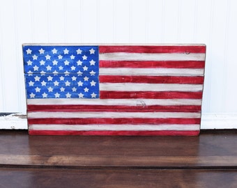 Wood American flag,Flag Yard Art, Pallet American Flag