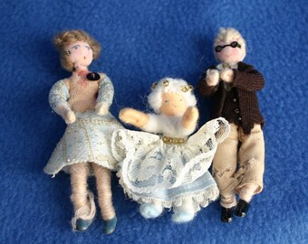 Vintage Made in England Grecon Doll House Family
