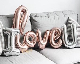 SALE!!Love script foil balloon Rose Gold - birthday balloon - love balloon - valentine - party decor - bridal shower - engagement decor