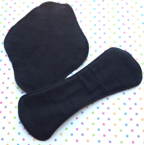 Choose Size/Style Black Panty Liners Reusable Cloth Liners