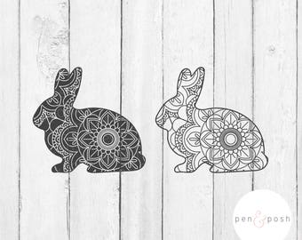 Download Zentangle rabbit | Etsy