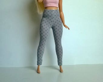 Gray dotted Suspender for curvy Barbie