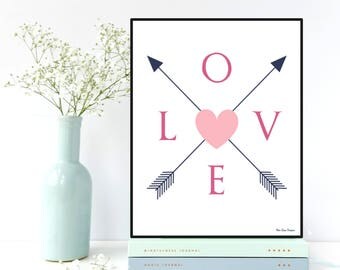 Love letters poster, Arrow wall decor, Arrow poster, Love sign, Nursery decor Children room wall decor, Home wall decor, Positive quote wall