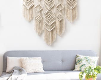 Large Macrame Wall Hanging - Macrame Curtains - Macrame Wall Art - Macrame Patterns - Wall Tapestry - Macrame Headboard - Home Decor - 