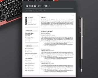 Professional Resume Template, CV Template, Cover Letter, MS Word, 5 Page Resume, Creative Modern Teacher Resume, Instant Download, Barbara