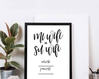Wifi password digital print | Calligraphy Printable | Wifi Password Printable | Digital Print | Guest Wifi | Guest Room Sign | Wedding Wifi